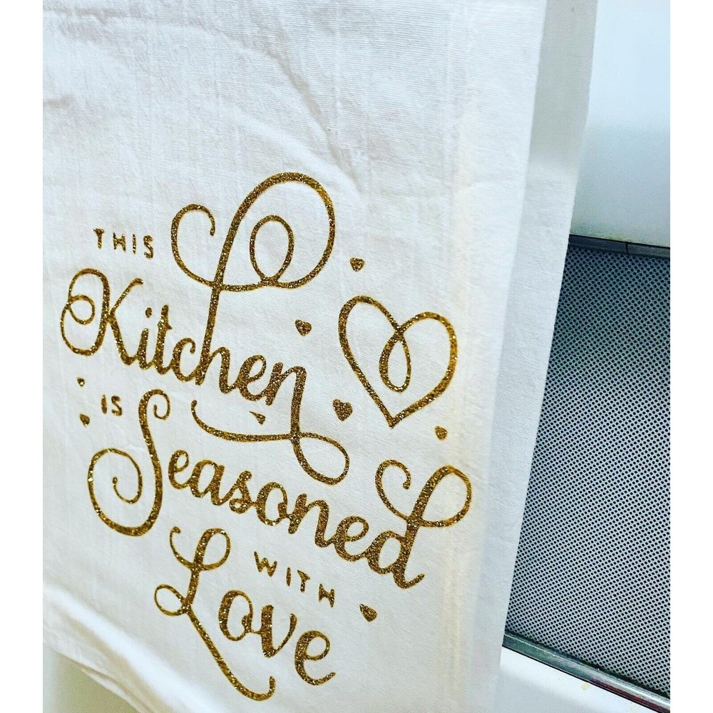 This Kitchen is Seasoned with Love Tea Towel, Flour Towel Decor